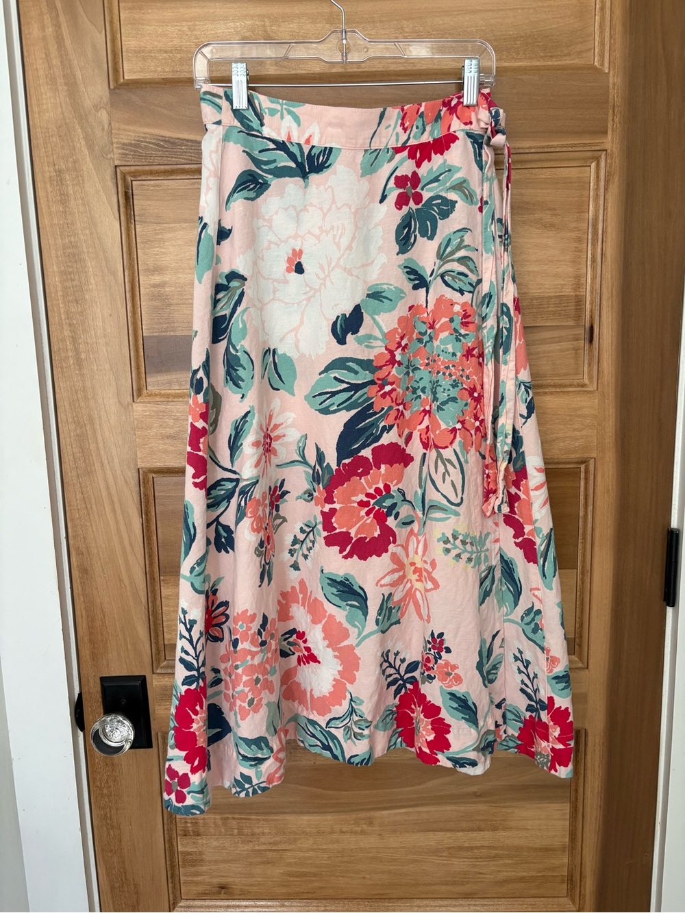 Linen Blend Maxi Skirt Floral Loft *Read